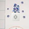 Realistic Blue Botanical Floral Switch Stickers, Self-Adhesive Decor for Room Outlet Wall Decoration