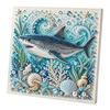 Easy Faux Pearl Crafting Project Ocean Painting Kit, Marine Life 3D Art DIY Beginner Friendly Kit Sea Turtle Fish Picture Craft Set for Adults,