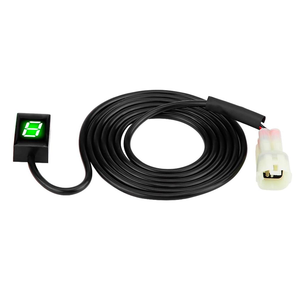 Waterproof Motorcycle Gear Indicator LED Shift Light Gear Indicator Display Speedometer Digital Shift Lever Sensor for Kawasaki (Green Light)