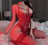 European & American Leopard Lace Hot Uniform Bodysuit with Padded Cups - Seductive & Sexy Lingerie