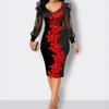 V-neck summer new mesh long-sleeved dress women's clothing