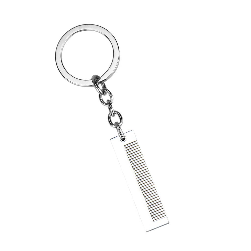 Portable Metal Keychain Pocket Comb Pendant with Keyring Hair Stylists Tool Charm Key Holder Trendy Gift for Girls