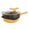 ZISIZ Titanium Rock Cast Non-stick Wok with Steamer