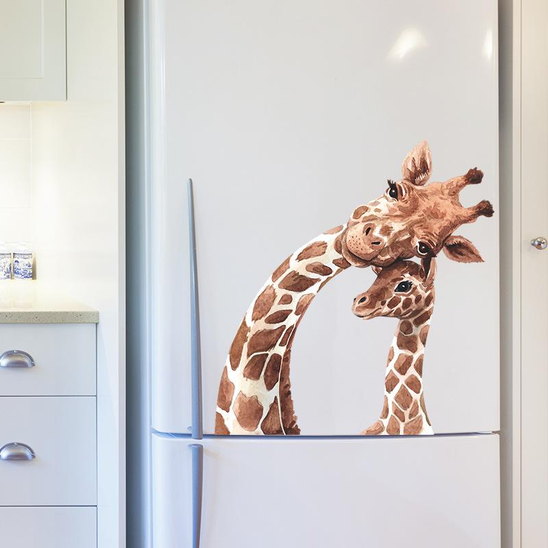 Cartoon Giraffe Family Wall Sticker Nakleyka for Kids Bedroom Nursery Bedroom Detskaya Entrance Hall Decor Decoration