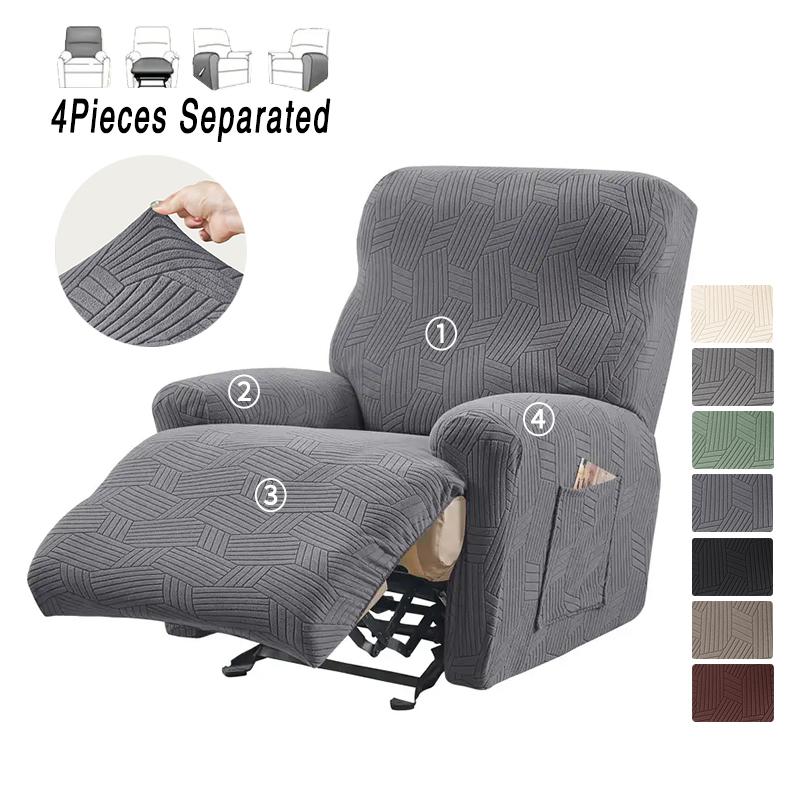 

Jacquard Split Recliner Sofa Cover Elastic Anti-dirty Relax Armchair Chair Cover 1 Seater Removable Slipcover for Living Room