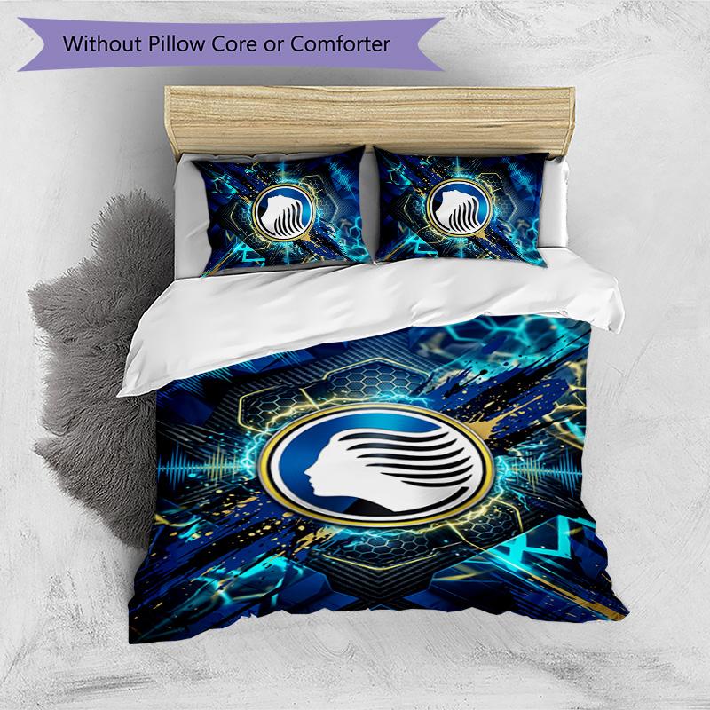 Atalanta FC Printed 3PCS Bedding Set Breathable Duvet Cover with Pillowcases Decorative Bed Linen for Bedroom Home
