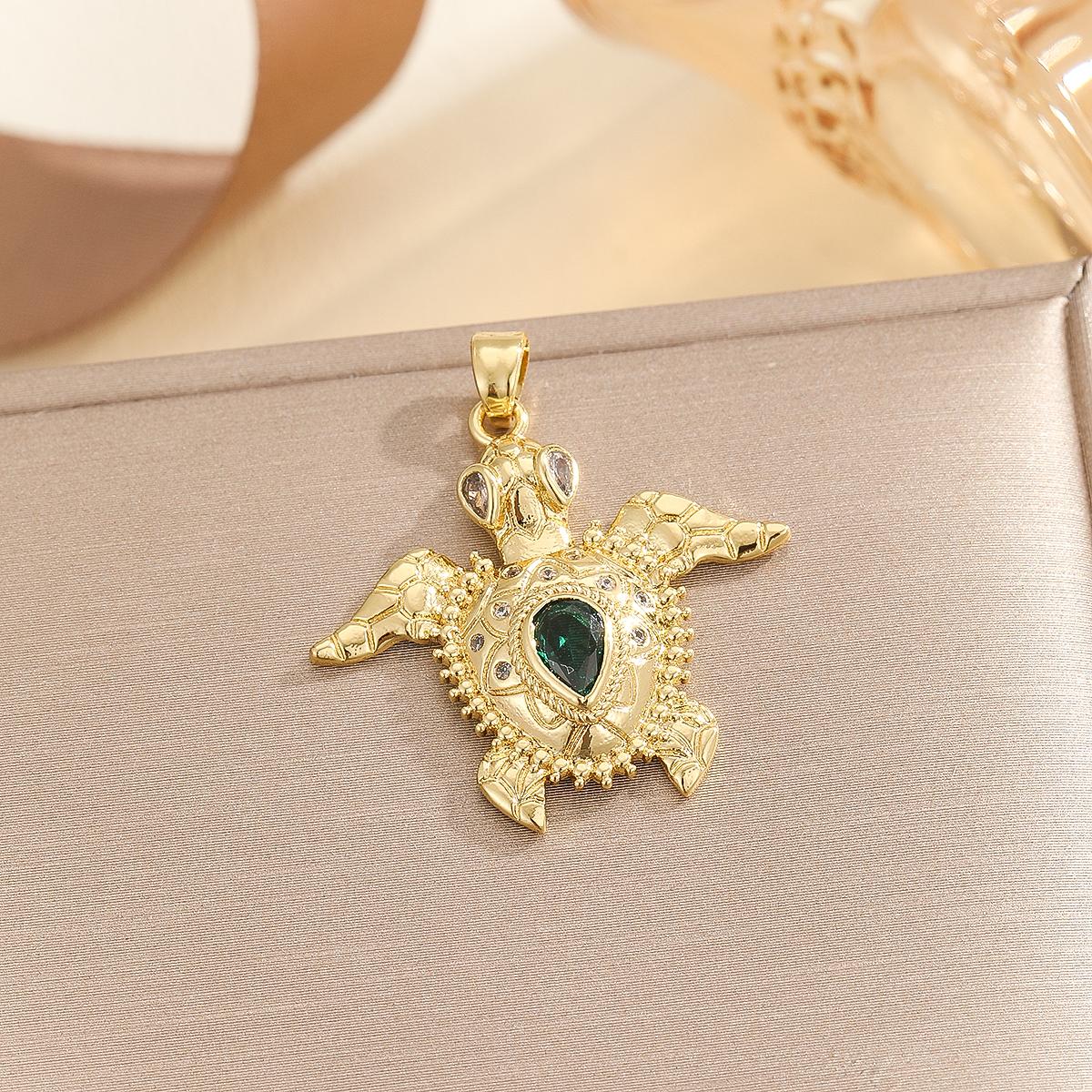 

Популярное ожерелье-подвеска в виде морской черепахи из серии с цирконом для женщин, стильный и элегантный стиль, цепочка из нержавеющей стали