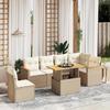 VidaXL Garden Lounge Set with Cushions 7 Pcs, Patio Sofas, Patio Furniture Set, Outdoor Furniture, Beige 3273102