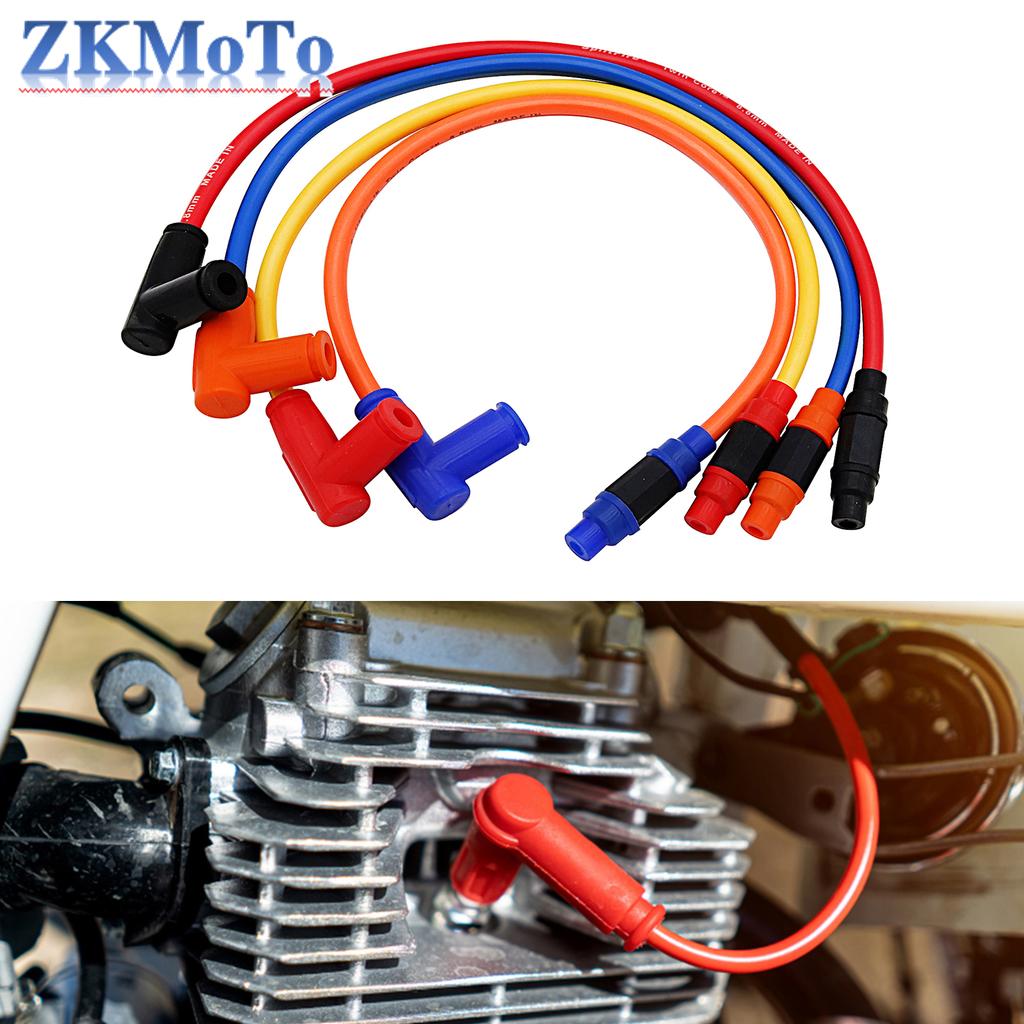 Motorcycle 8.8mm High Quality Silicone Rubber Lgnition Coil Spark Plug Iridium Power Cable For KTM Kawasaki Suzuki Honda Yamaha