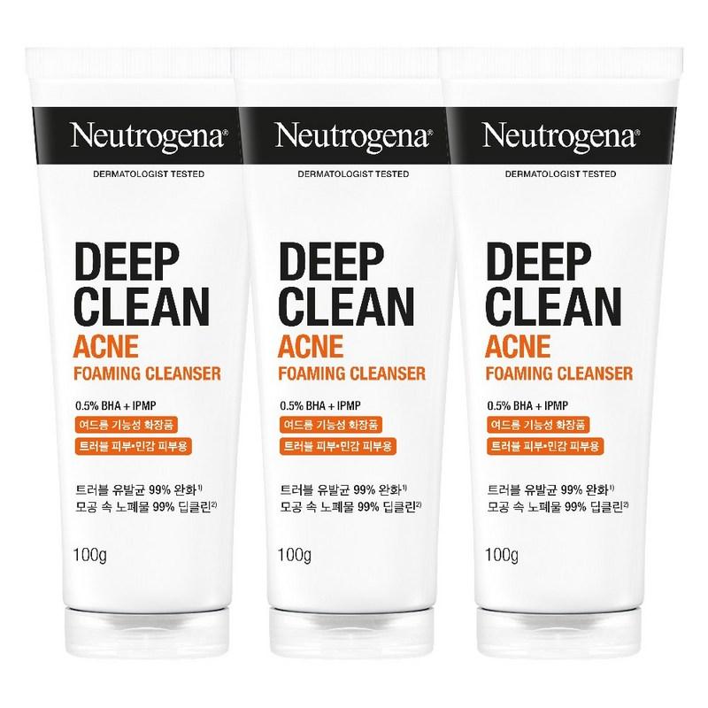 Neutrogena Mild Acidic Acne Foaming Cleanser, 100g, 3 pcs