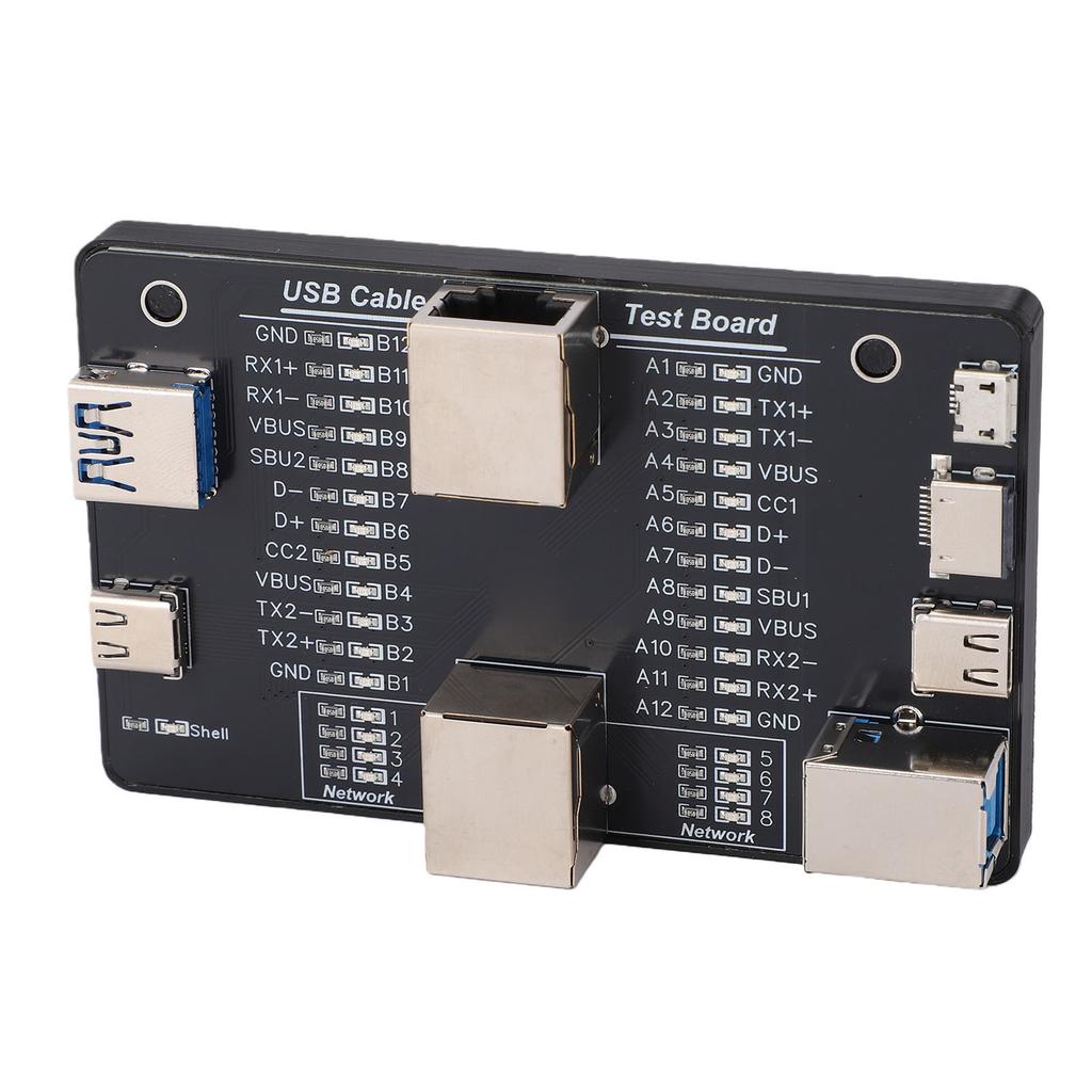 Data Cable Detection Board Multifunctional 32 LED Indicator Lights USB3.2 RJ45 Data Line Type C Tester Board