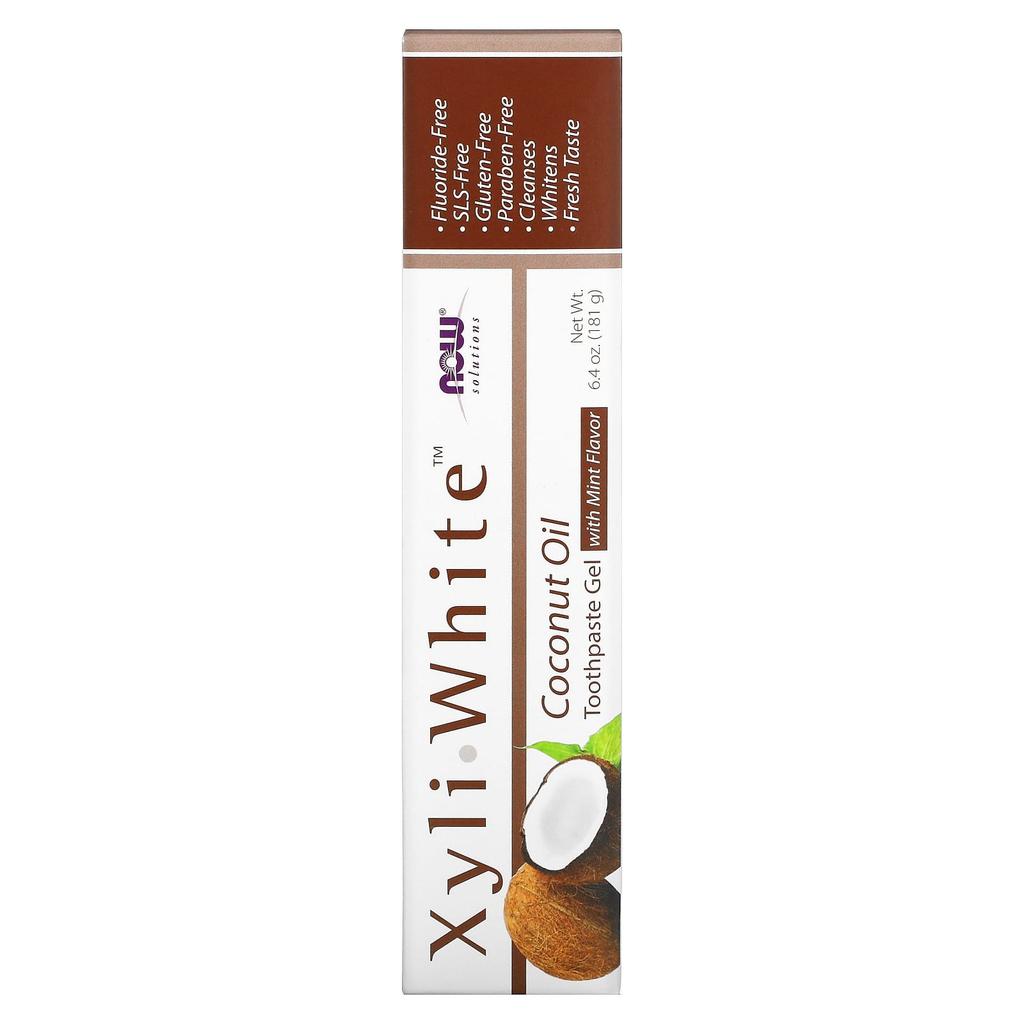 Now Foods Solutions, XyliWhite, Coconut Oil Toothpaste (Gel Type), Mint, 181g (6.4oz)