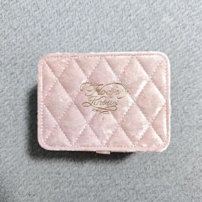 Flower Knows ledge Jewelry Box Flocking Polarized Pink Storage Box Ring Earrings Necklace Jewelry Girl Storage Box