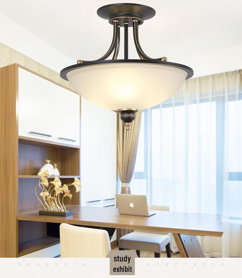 American Retro Semi-Flush Mount Chandelier for Modern Living Spaces - Bedroom, Dining Room, Balcony, Hallway, and Foyer Lighting.