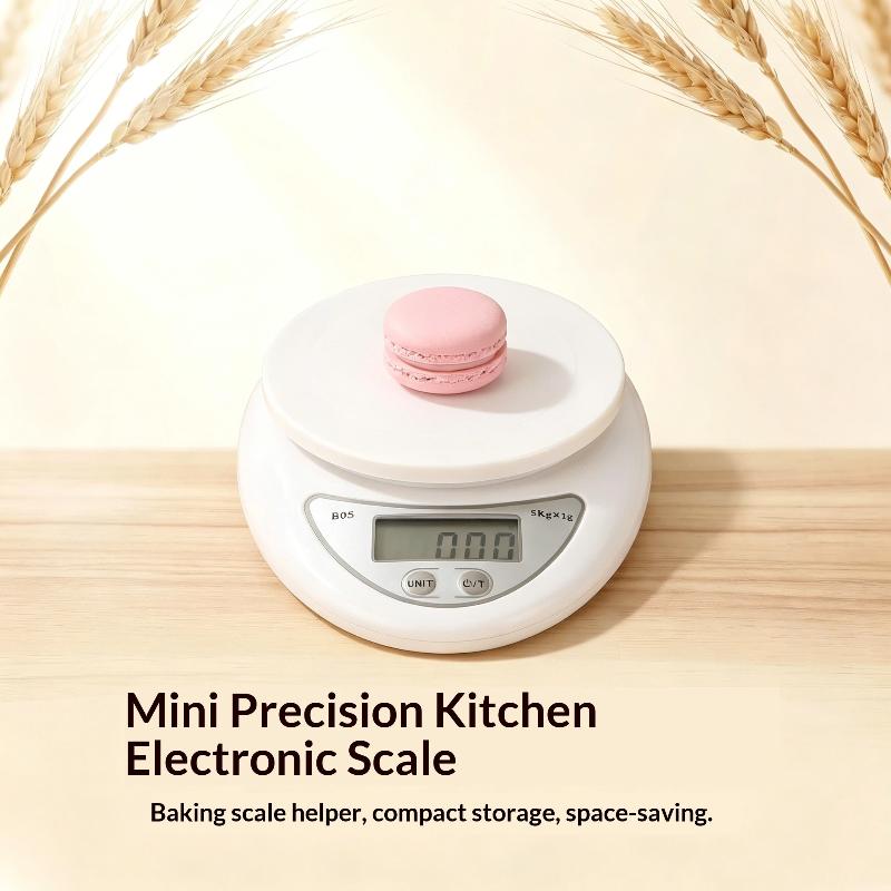 Digitale Küchenwaage Hohe Präzision 1g Max. Kapazität 5kg Kompakte Lebensmittelwaage für Wohnheim Kochen Backen