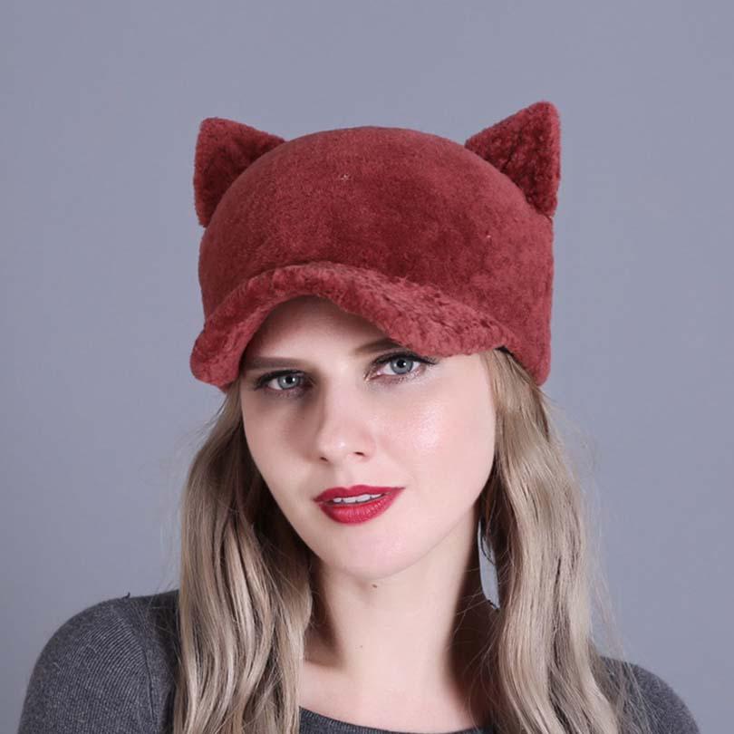 Satın alın Women Natural Real Mink Fur Hats Autumn and Winter Warm