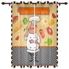 Kitchen Cook Vegetables Meat Dessert Plaid Curtains Bedroom Living Room Drapes Kid Window Curtain Home Decor Made Of Polyester Sitting Treatment