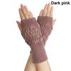 Protable Winter Autumn Warm Wool Wrist Gloves Half Mitten Exposed Finger Knitted Wool Glove