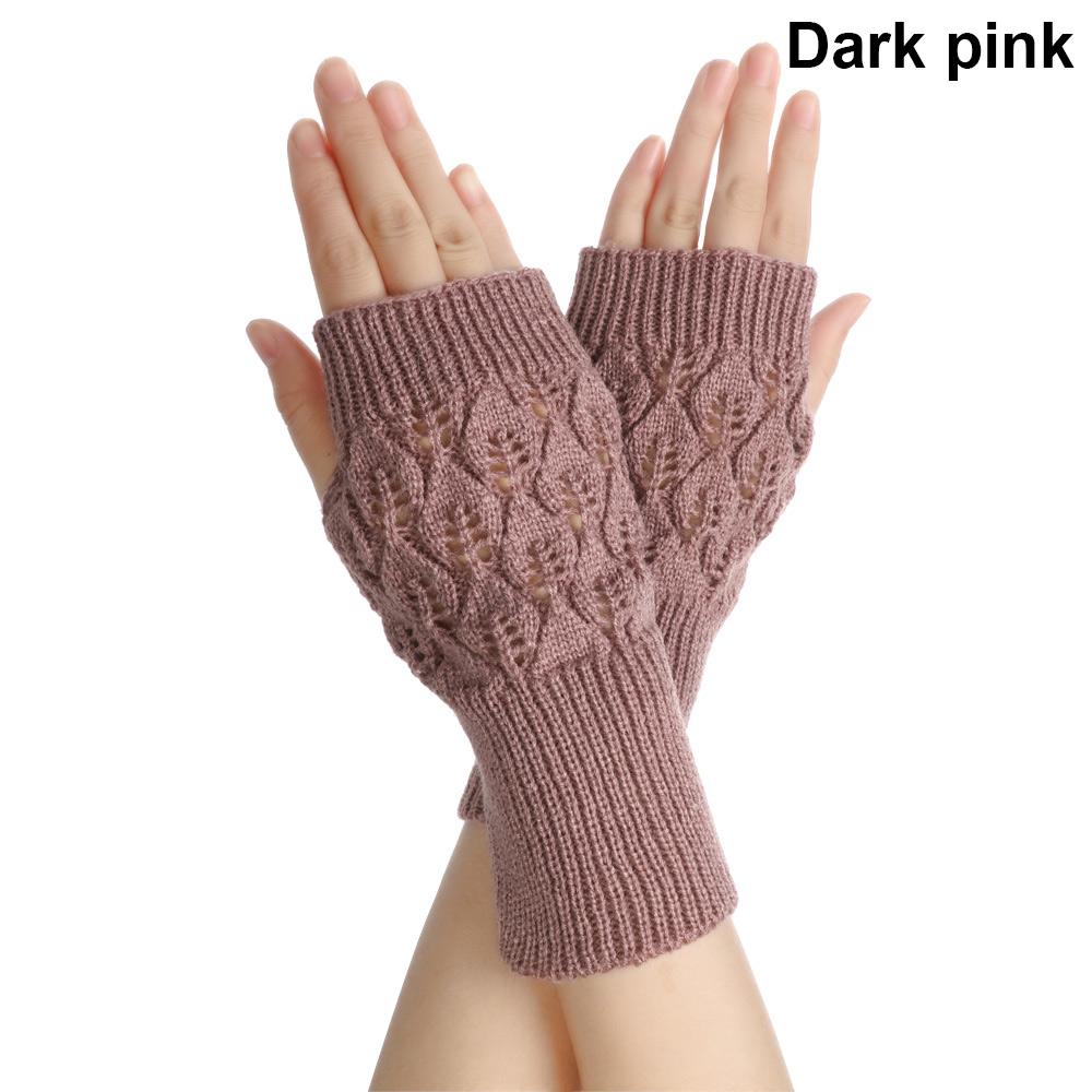 Protable Winter Autumn Warm Wool Wrist Gloves Half Mitten Exposed Finger Knitted Wool Glove