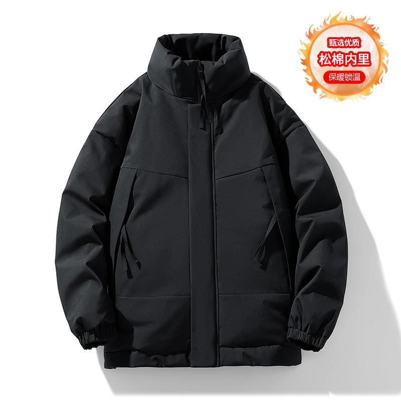 

Padded-on men s coat autumn and winter new trendy thickened jacket men s removable hat winter jacket men s padded jacket S чорний