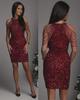 2025 Spring Sexy Halterneck Off-Shoulder Tassel Sequin Dress - European & American Fashion