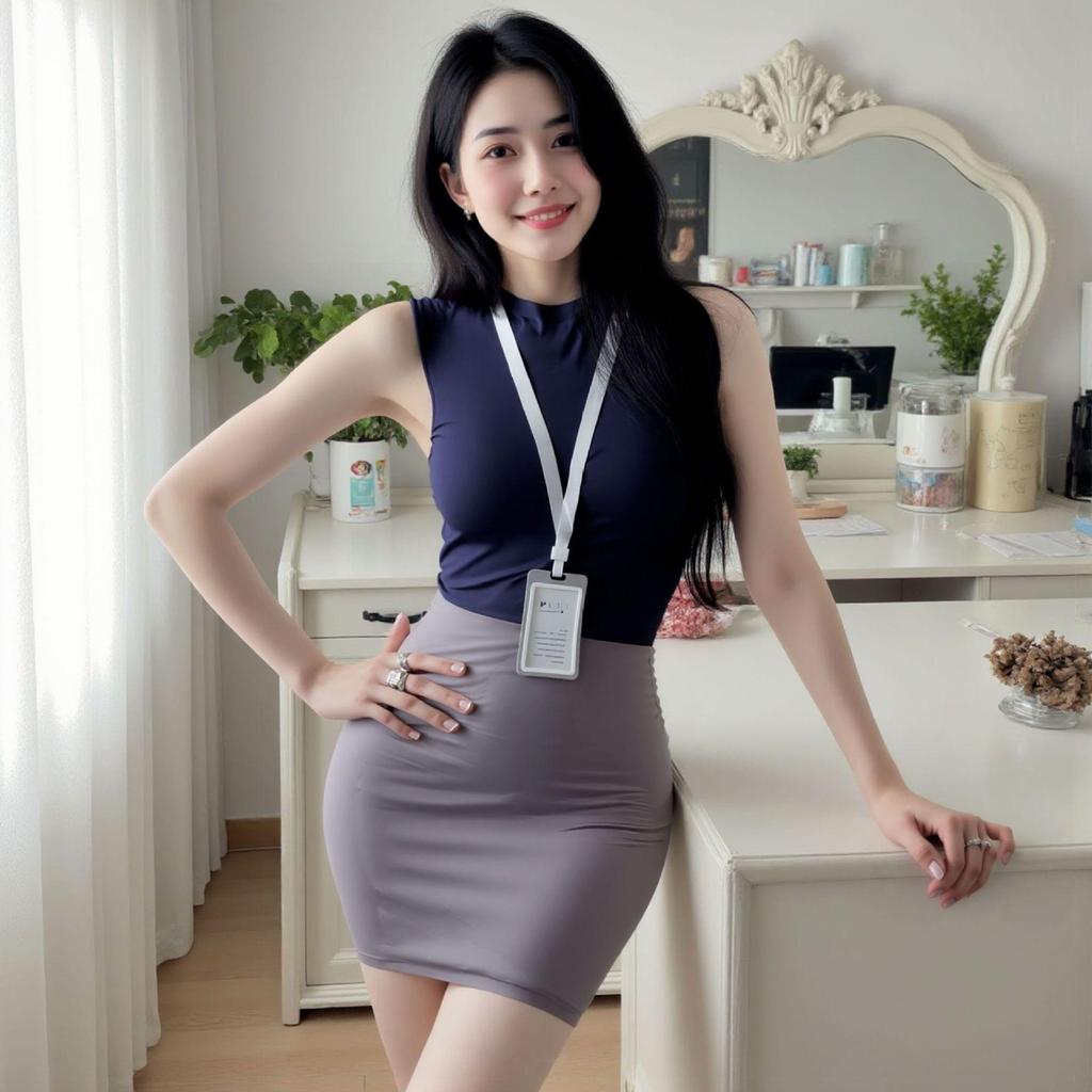 Elegant Women's Lingerie & Office Secretary Role Play Skirt Set