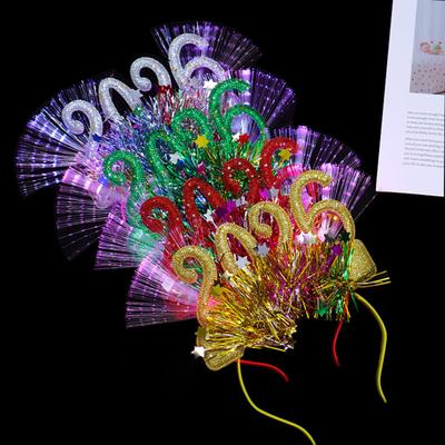 Diadema de Fiesta de Año Nuevo 2026 Diadema Brillante con Luces LED para Navidad Nochevieja Eventos Festivos Fiestas Celebración