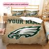 Custom Name,Philadelphia Eagles Pattern Bedding Home Decoration Birthday Gift ( 1 Duvet Cover + 2 Pillowcase, Without Core),fan Merchandise.