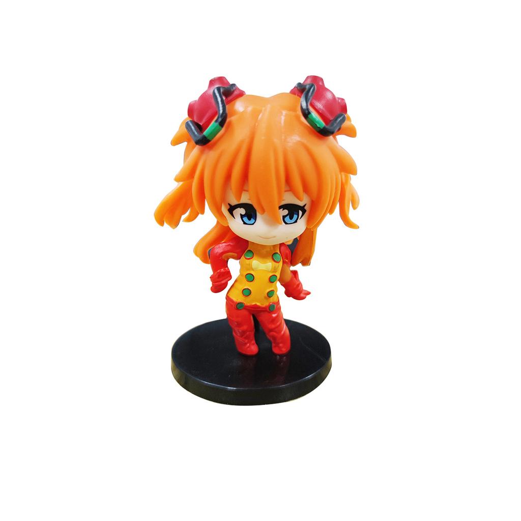 Q-Version 6 Stück/Set Anime Eva Asuka Ayanami Rei Kawaii Figur PVC Modell Spielzeug Desktop Dekorative Spielzeuge Sammlerstücke Geschenke