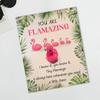 Mini Flamingo Pocket Hug Token Gift Small Resin Animal Emotional Support Gifts with Inspirational Cards Positive Pocket Hug Card for Staff Friends
