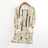 Women's Fashionable Printed Round Neck Long Sleeved Plush Warm Pullover Top