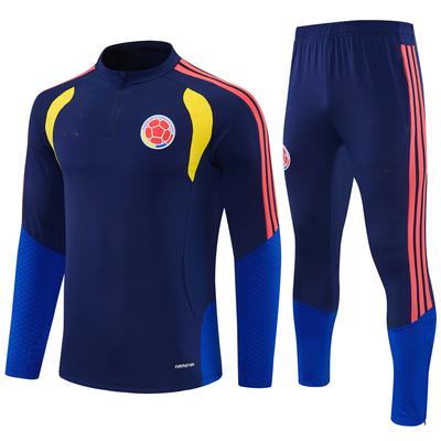 2627 Football Jersey World Cup National Team Adult Long-Sleeved Half-Pull Training Jersey Set Spain And Germany