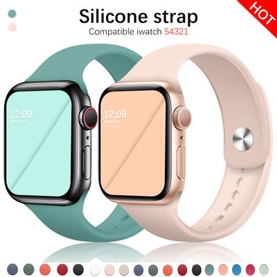 Miękki zegarek sportowy silikonowy zegarek z paskiem do Apple 4 3 2 1 38 MM 42 MM oddychająca bransoletka do paska Iwatch 5 6 SE 40mm 44mm