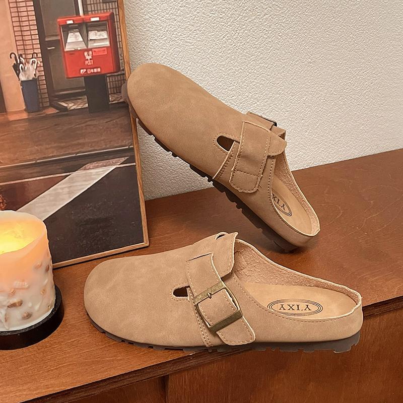 Chaussures tendance 2024 pour femmes : mules en daim, pantoufles, sandales avec soutien de la voûte plantaire, diapositives de plage, chaussures de maison de couleur unie