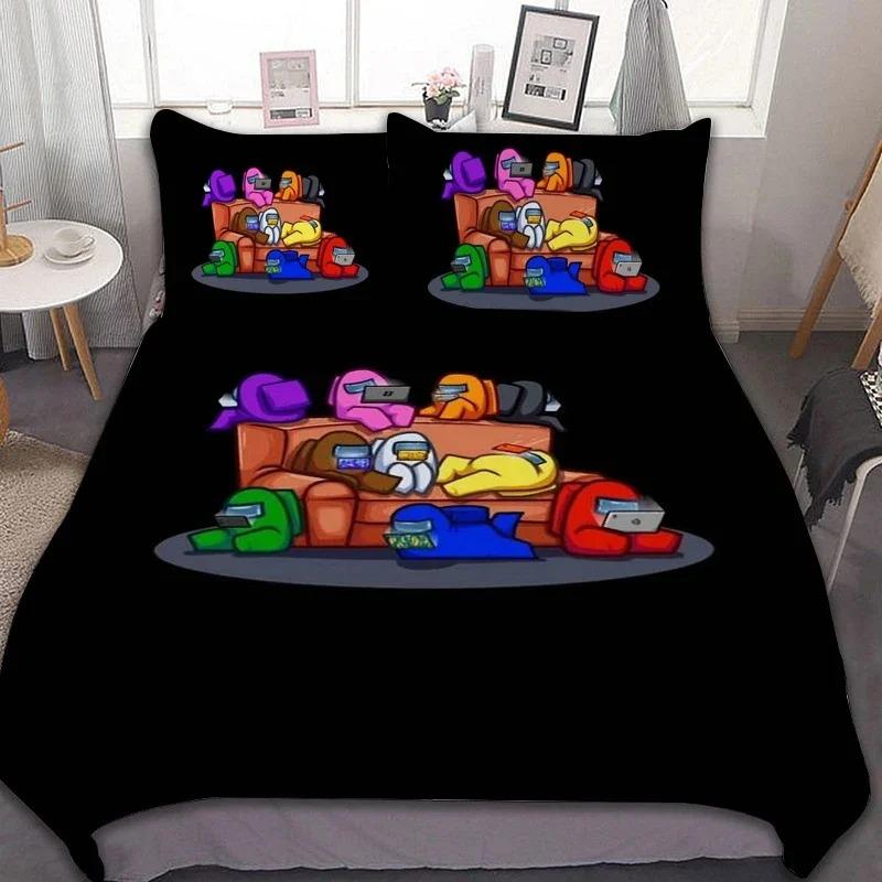 Exquisite 3D Game A-Amongs Us Wallpaper Anime Digital Print Bedding Set Duvet Cover Comforter Bed Youth Kids Girl Boys Gift