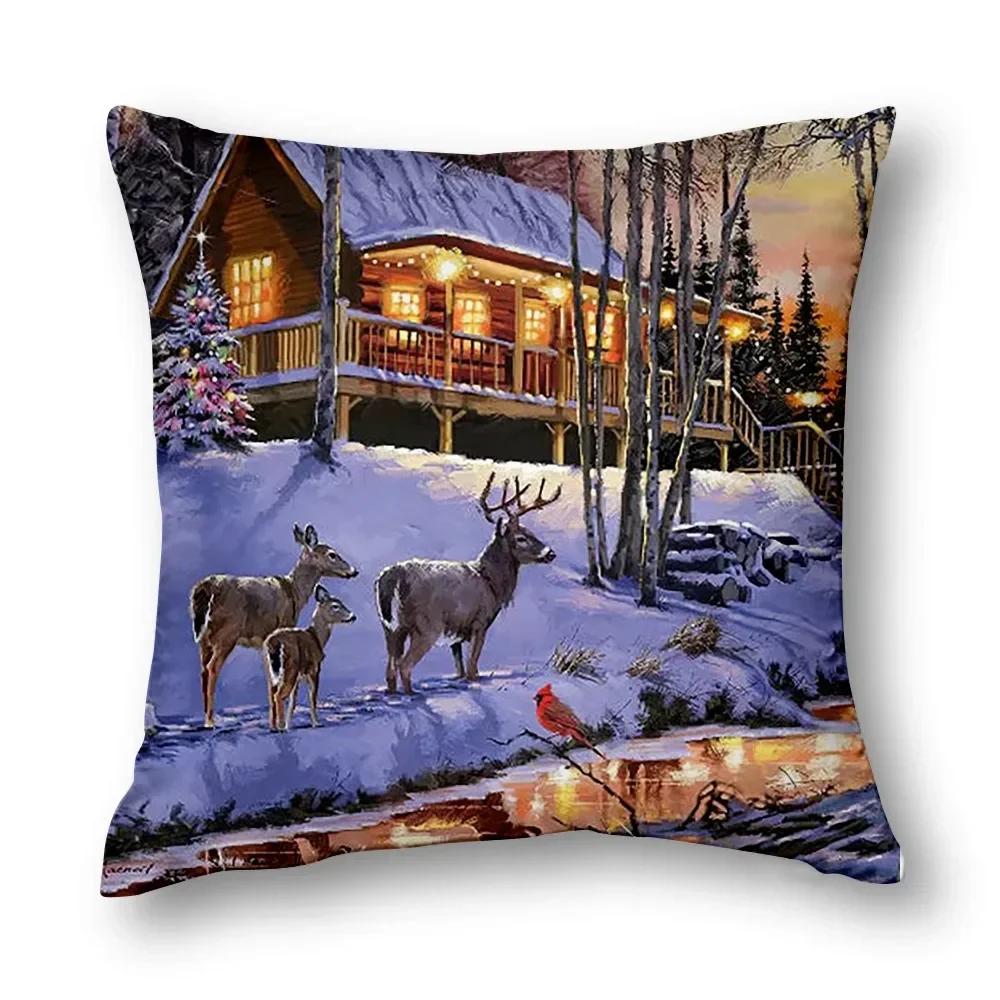 

Рождественские наволочки для дивана – Обновите декор своей гостиной праздничным настроением Декор для дома 45x45cm синий