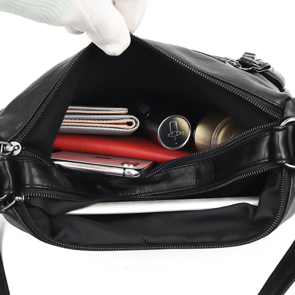Modische Damen-Umhängetasche, leicht und weich, PU, lässig, Geschenk für die Mutter, Reißverschluss mit mehreren Taschen