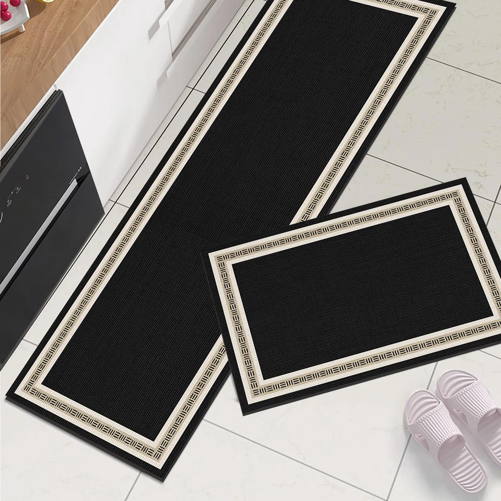 

2pcs Modern Luxury Silica Clay Carpet Kitchen Water Absorbing Anti-Slip Floor Mat Bathroom Foot Pad Home Decoration 40x60and40x120cm
