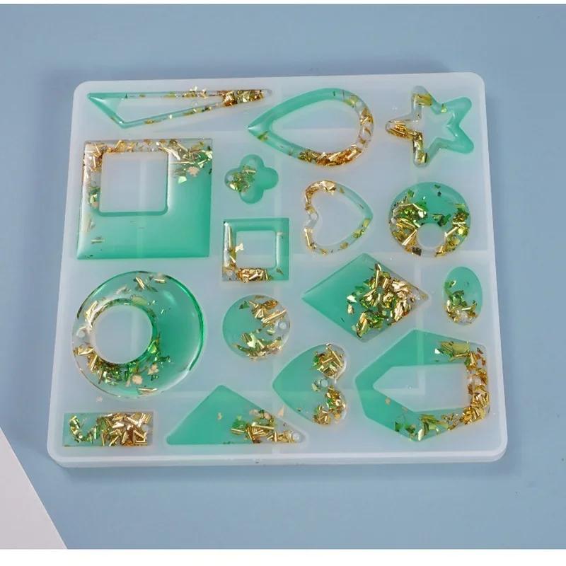 Silicone Earring Mold Resin Mold Jewelry Making Casting Tools Earring Hooks for Craft DIY Charms Pendant Earring Making