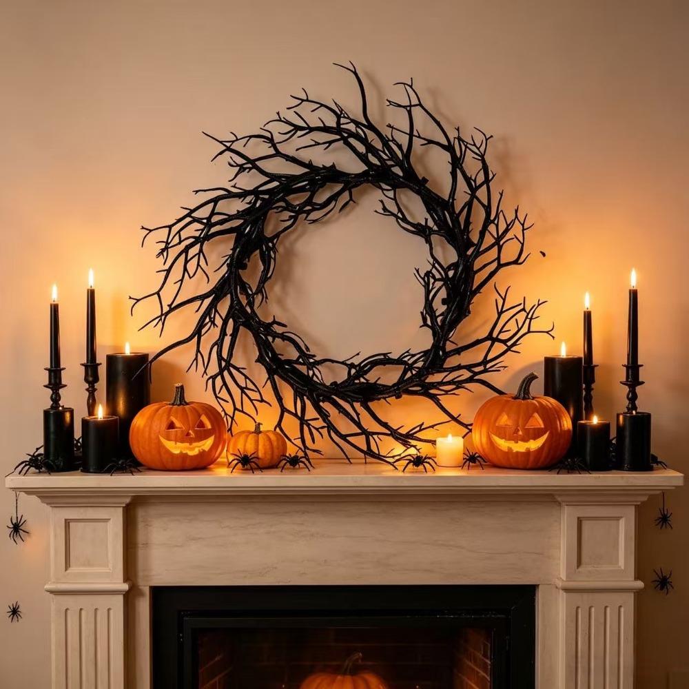 Wall-Mounted Bare Thorn Garland Realistic Halloween Spooky Wreath Wall