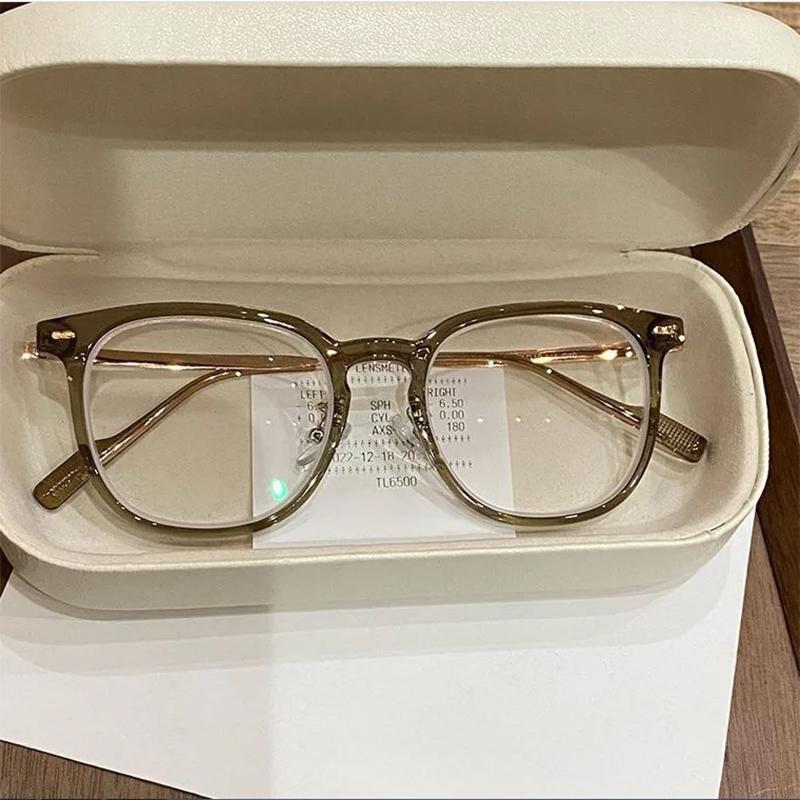 New Retro Glasses Frame for Men Women Luxury Brand Design Anti Blue Light Camping Cycling Fishing Tea Color