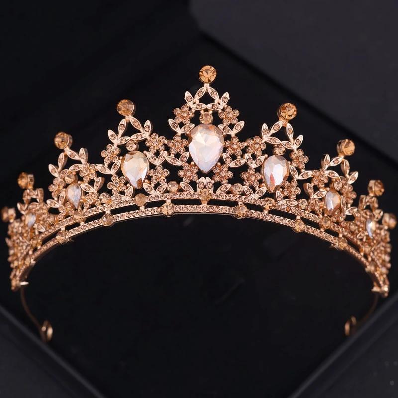 Baroque Crystal Crown Tiara for Women Bride Rhinestone Prom Diadem Bridal Wedding Hair Accessories Jewelry Tiaras and Crowns