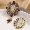 Two-Piece Set Bohemian Luxury Palace Style Embossed Beauty Head Ladies Brooch Suitable for Banquets, Weddings And Daily Wear