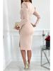 Autumn V-neck Tie-up Dress: Sexy, Elegant, Solid Color for Women
