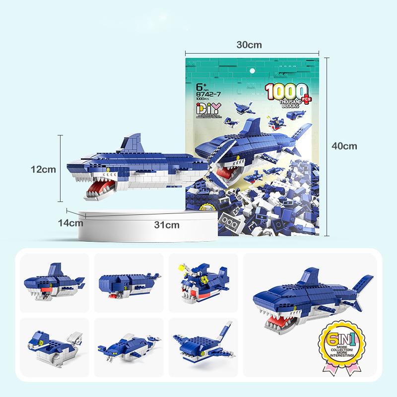 

Lele Brother Конструктор Глубоководная Белая Акула Кит Животные MOC Городская Сцена Сборный Сделай Сам Маленькие Кирпичики белый