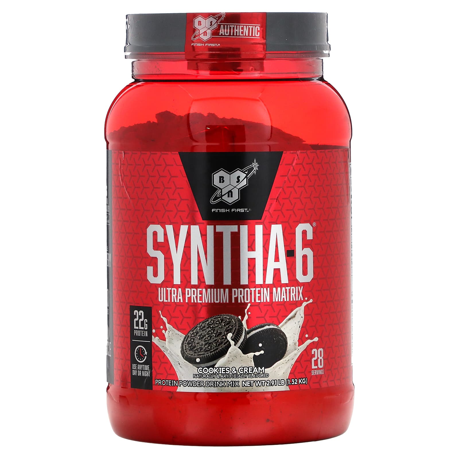 

BSN, Syntha-6, Ultra Premium Protein Formulation, Cookies & Cream, 2.91 lbs (1.32 kg)