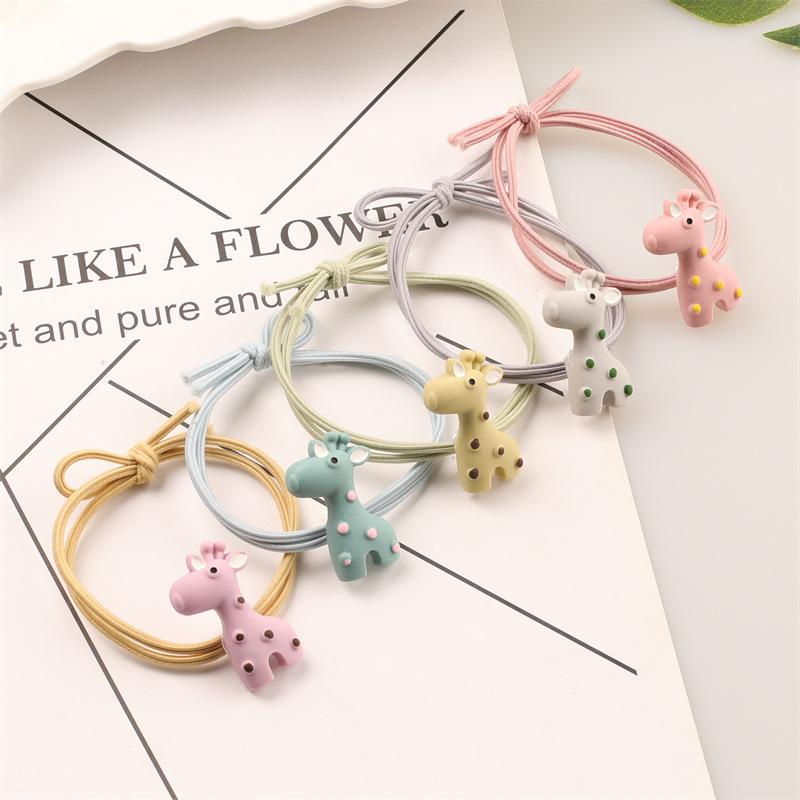 

5шт / комплекты корейская версия мультфильм Sika Deer волосы кольцо симпатичный маленький олень галстук резиновая лента высокая эластичная головная веревка аксессуары для волос