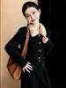 2026 Winter Faux Fur Collar Sweater Knit Cardigan Women's French Style Short Jackets Elegant Fashion Slim Fit Sweaters Ladies Winter Warm Coat Top
