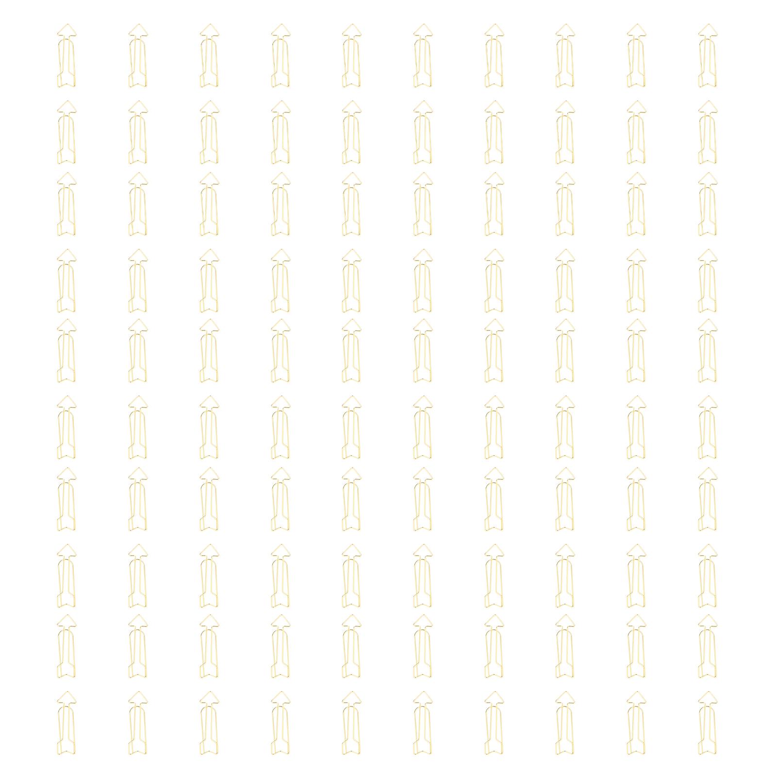 

100Pcs Funny Planner Clips Innovative Cute Design Anti Rust Electroplating Process Gold Paper Clips for Office Home Arrows