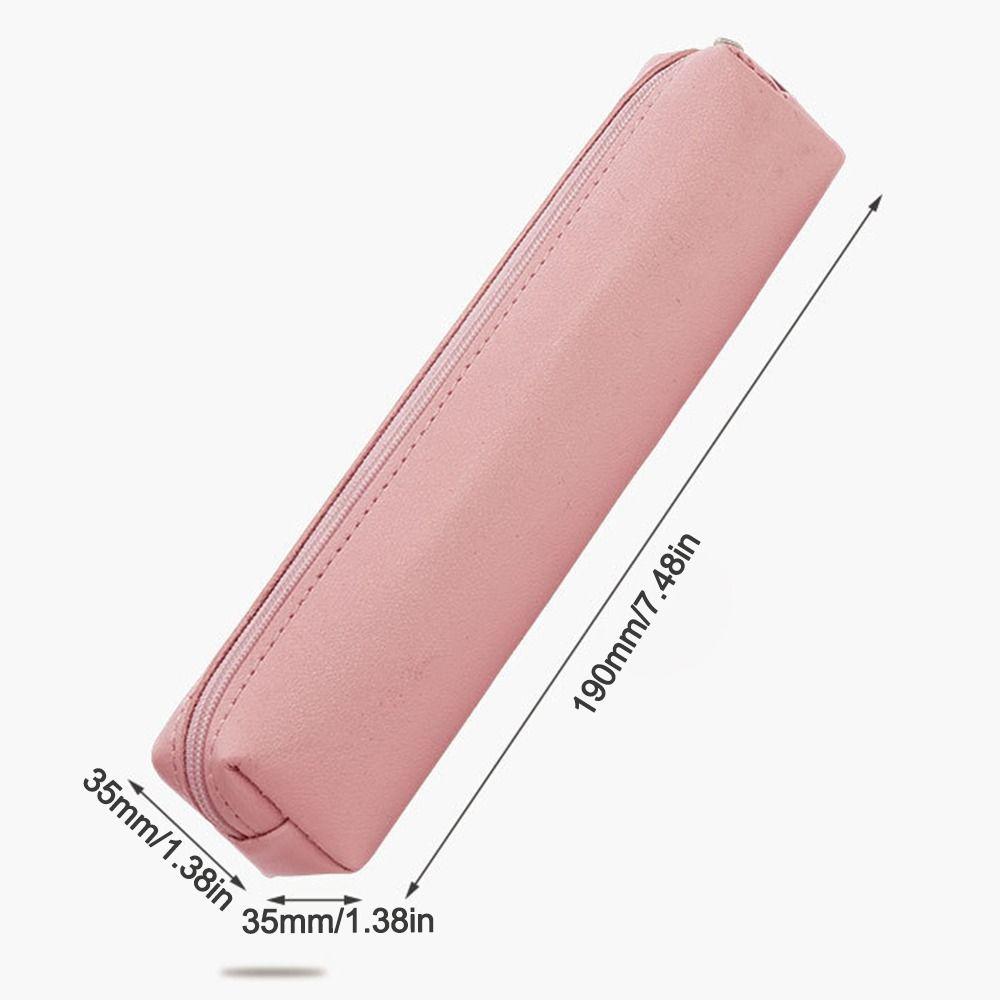 Large Capacity Pen Bag PU Leather Stationery Box Fashion Pencil Case
